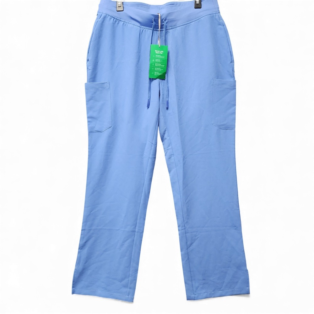 Mandala Scrubs Basic Pants Womens Large‎ Blue Anti-Microbial Stretch NEW w/ Tag